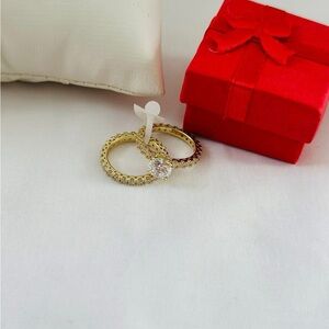 Elegant Gold Ring with Clear Stone